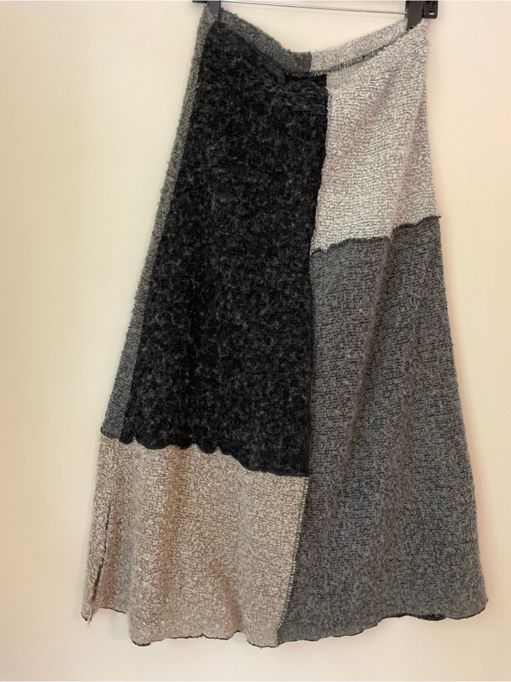 Women's Colorblock Knit A-Line Skirt - Gray Multi